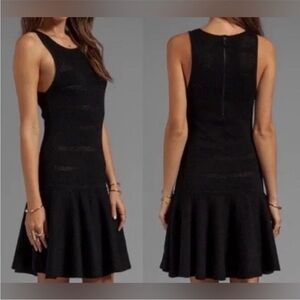 Alice + Olivia Cecile Slim Fit Drop Waist Pouf Skirt Lined Sweater Dress Black M